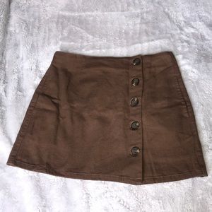 chloe and katie brown button down mini skirt